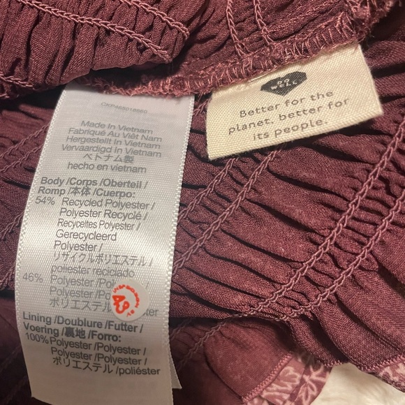 Madewell Floral Smocked cottage milkmaid Purple +white floral print top large - Picture 8 of 9